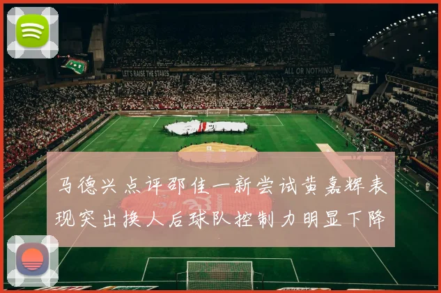 马德兴点评邵佳一新尝试黄嘉辉表现突出换人后球队控制力明显下降